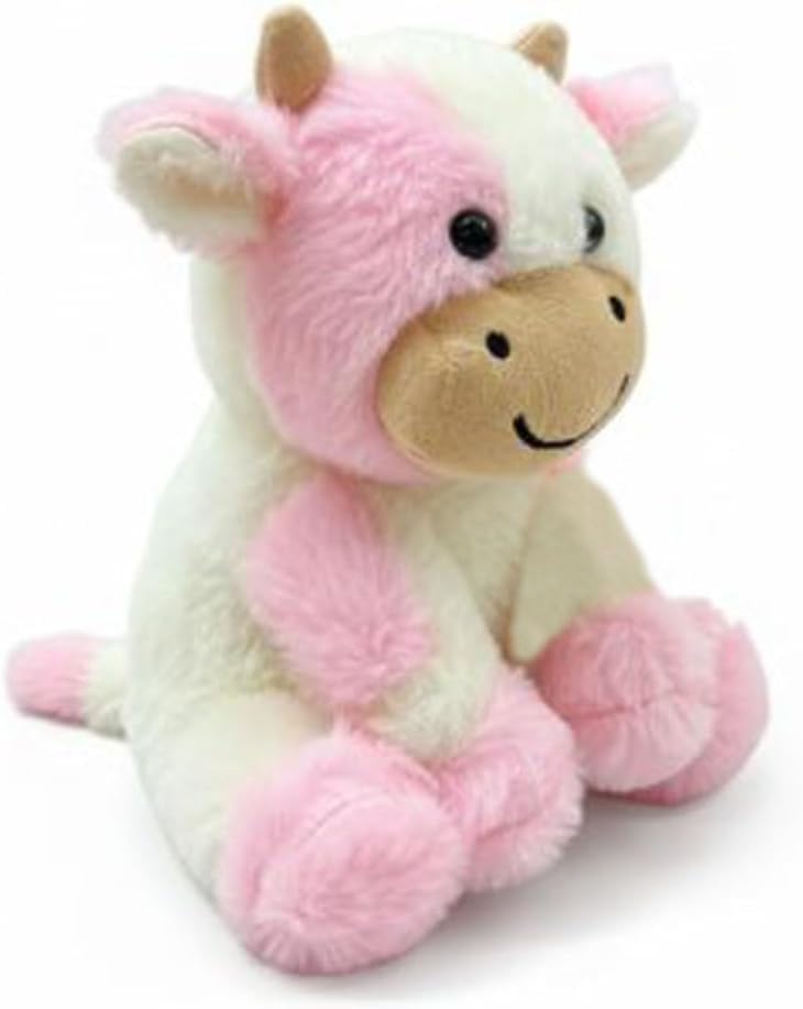 YUKOUQIAN Cute Siting Cow Light Pink Plush Stuffed Animal (8 Inch)