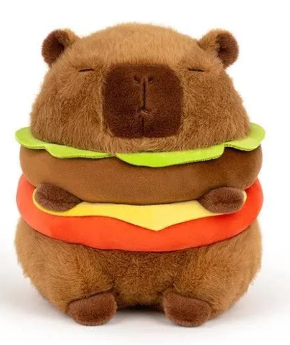 CHDBLOCK Kawaii Hamburger Capybara Plush Toy