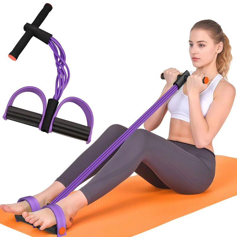 6-Tube Elastic Foot Pedal Resistance Band Set